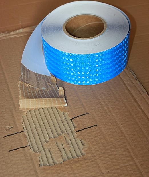Blue Reflective Tape Outdoor Waterproof 3 inch, High Visibility Hazard Conspicuity Safety Industrial Marking Tape (166 feet)