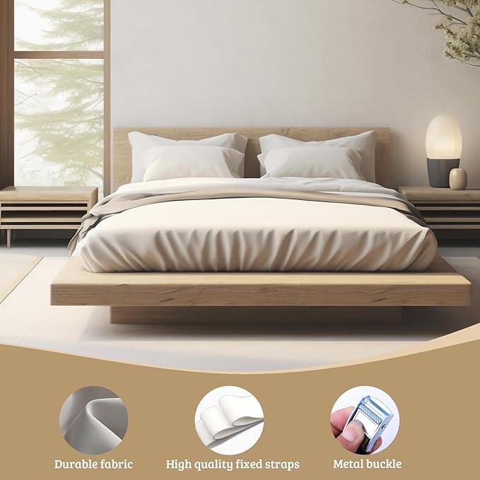 Twin to King Bed Converter, Split King Gap Filler for Adjustable Bed, Extra Long Beds Converter with Fixing Straps and Metal Button, Innovative Solution as Beds Bridge for Couples & Families