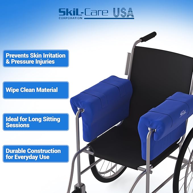 Skil-Care EZ On Lateral Support with Nylon Cover - Foam Arm Trough, Stabilizes Torso, Comfort & Pressure Relief, Durable Wipe-Clean Nylon, Universal Fit, 706005