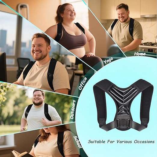 King Mills Plus Size Back Brace, Back Brace Posture Corrector for Women and Men, Ideally Use as Plus Size XL to XXXL Back Straps for Posture, Back Spine Corrector, or Rounded Shoulder Corrector