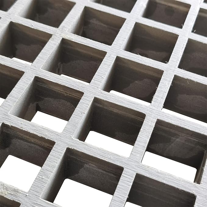 3.3ft*1.6ft Fiberglass Grating 1.5'' Thickness Gray Car Wash Grille Rectangle FRP Floor Grid for Floors Outdoor Drain Cover (1 PC)