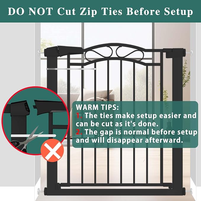 Fairy Baby 76.4"-81.8" Extra Wide Baby Gate for Stairs Doorways, Pressure Mount Pet Gate Auto Close Safety Child Gate, Long Large Dog Gate Indoor for House, 77 78 79 80 81 Inches Wide, Black