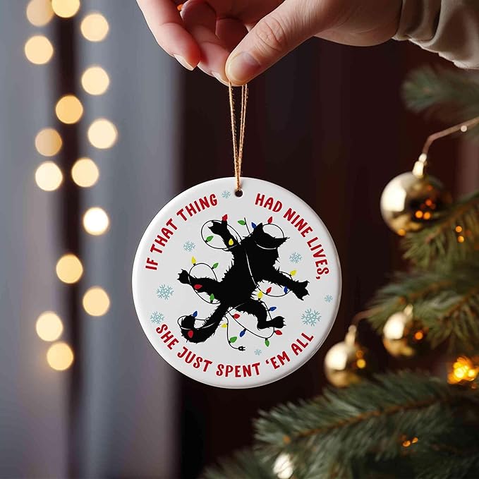 Cat Christmas Ornament - Christmas Tree Decorations - Xmas Hanging Ornaments - Home Decoration - Gift for Cat Lover