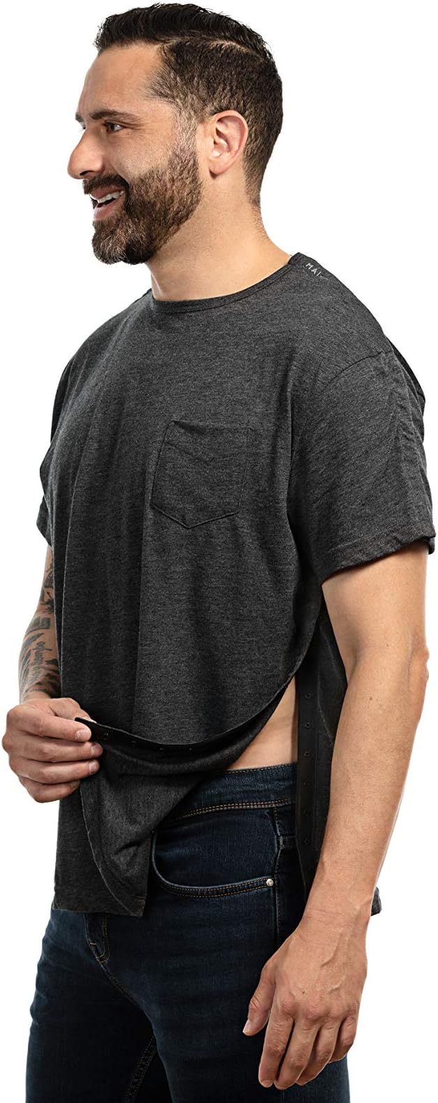 MAI We Care Post Shoulder Surgery Shirts for Men - Tear Away Recovery Apparel, Premium Chemotherapy Clothing