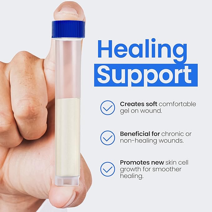 Powdered Collagen Wound Dressing - Box of Powder Vial 1g, 5 Pack - Wound Healing Supplement in Vials - Healing Collagen Dressing for Wounds - Powder Collagen Wound Healing Supplements