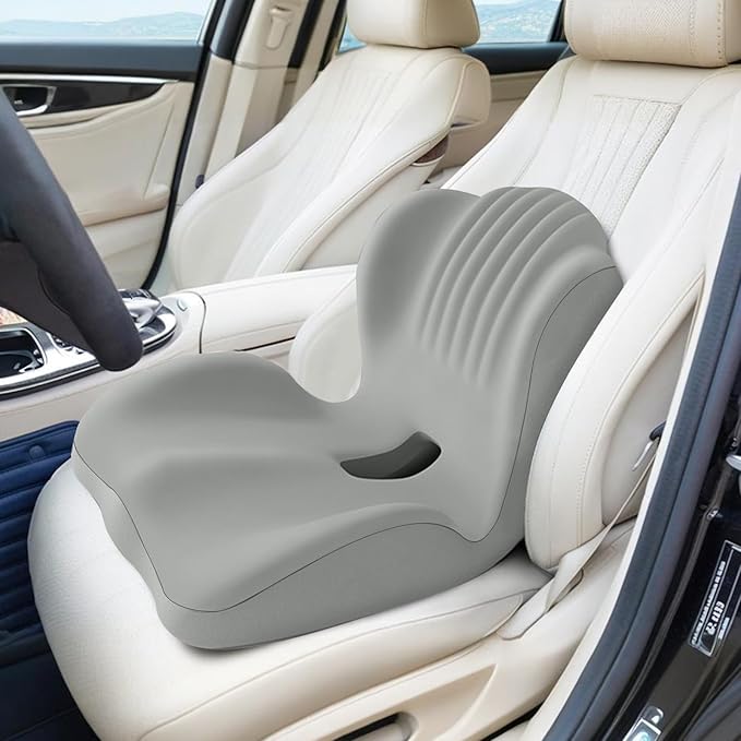 Lotarrotta Ergonomic Car Seat Cushion with Lumbar Support for Truck Driver, Multi - Purpose Orthopedic Seat Pillow for Office Chair, Car, Dining Chair as Gift, Sciatica Relief for Back, Hip, Leg Pain