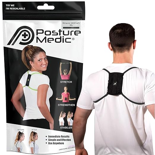 PRIMEKINETIX PostureMedic Dynamic Posture Corrector - Active Resistance Training System for Back Strengthening & Shoulder Alignment - Stretches Chest, Strengthens Upper Back - Doctor Recommended for Lasting Posture Improvement - XL