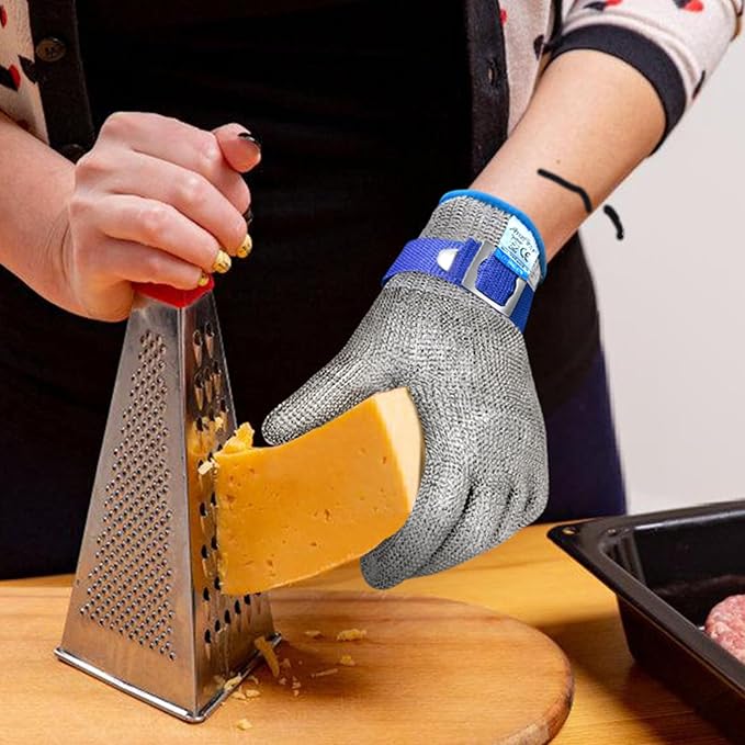 Cut-Resistant Gloves, Food-Grade Stainless Steel Mesh Metal Gloves, Suitable for Mandolines, Kitchen Use, Meat Processing, Butchers, and Oyster Shucking(Size: 12/XXX-Large)