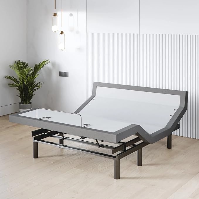 Sven & Son Harmony Adjustable Bed Base, Head and Foot Lift, Massage, Under-Bed Lights, USB, Gel Memory, Zero Gravity Smart Frame - Queen