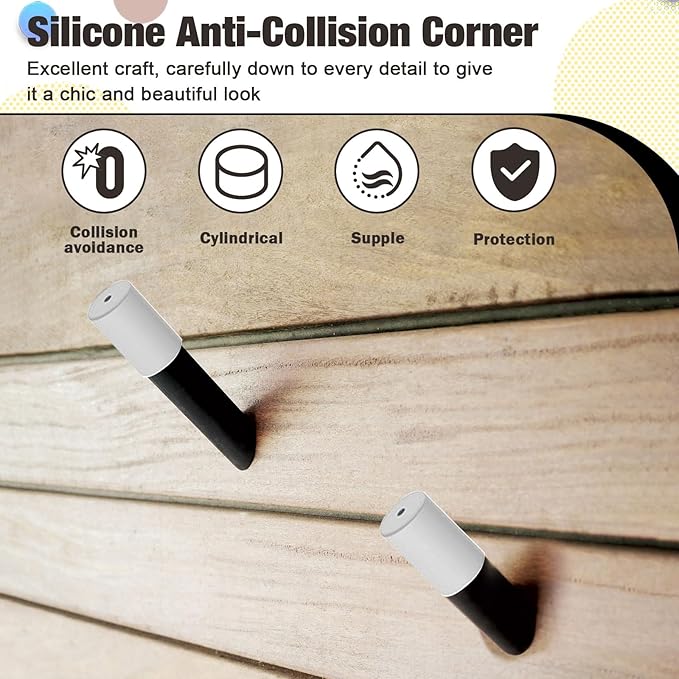12 Pack Anti-Collision Corner Drawer Bumpers, Silicone Protector for Cabinet Handle, Silicone Cabinet Pull Covers (White)