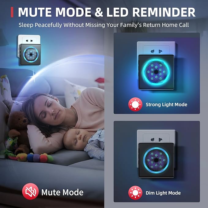 CallToU Hearing Impaired Doorbell with Strobe Light & 55 Melodies, 1000ft Long Range Wireless Door Bell for Elderly/Senior Adjustable Volume, IPX5 Waterproof Call Buttons 2 + Plug-in Receivers 4