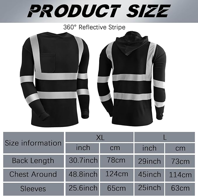 Amylove 4 Pcs Reflective Safety T Shirt High Visibility Work Shirts Sun Protection Construction