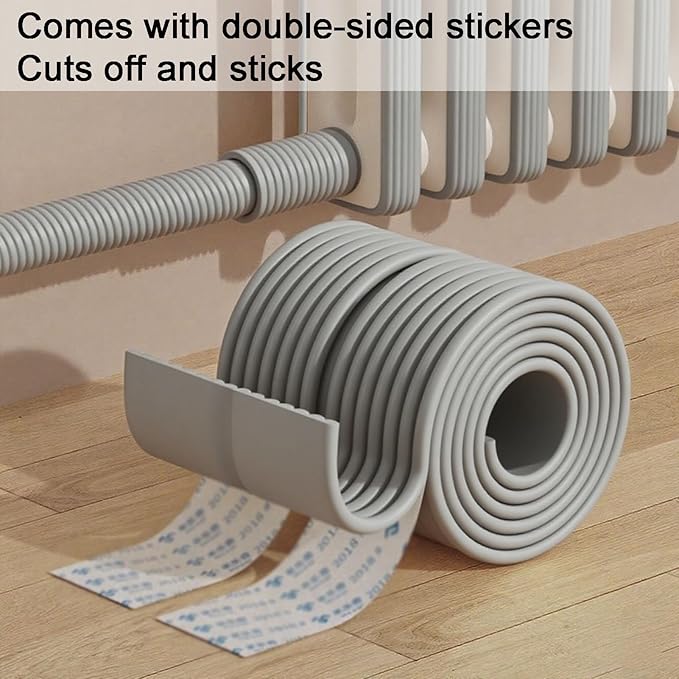Proof Edges Corner Protector, 2pcs 78.7in/200cm Furniture Safety Bumpers Guard Padding, Soft NBR Rubber Foam Adhesive Cushion, Fireplace Cabinets Table Desk Edges & Sharp Corners (Gray)