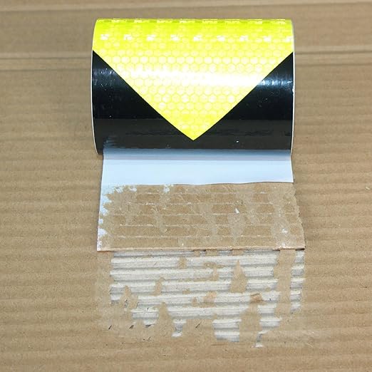 Reflective Tape 4 inch X 10 feet, Outdoor Waterproof Hazard Conspicuity Safety Warning Industrial Marking Tape