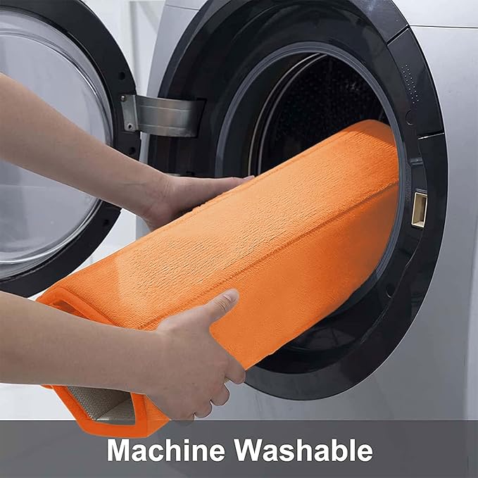 Buganda Memory Foam Bath Mat, 55" x 24", Ultra Soft and Non-Slip Bathroom Rugs, Water Absorbent and Machine Washable Bath Rug Runner for Bathroom, Shower, and Tub, Orange