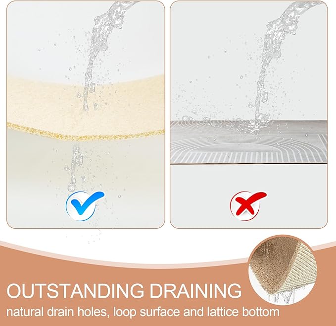 Joyhalo Shower Mat Bathtub Mat Non Slip, Bathmats Non Slip, Quick Drying Foot Scrubber Loofah Mats for Shower, Tub, Bathroom, Home, 32x24inch, Beige