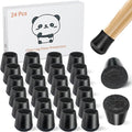 24 PCS Silicone Chair Leg Floor Protectors Small (0.8"-1") Rubber Felt Furniture Pads Chair Legs Caps/Covers for Hardwood Floors, Tile from Scratches & Reduce Noise - Round, Black