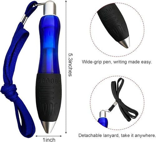 14pcs Big Fat Pens Aids Writing For Tremor, Arthritis, Parkinson, Handicap, Carpal Tunnel Large Wide Grip Pens Blue (2 Pen + 6 Black Refills + 6 Blue Refills)