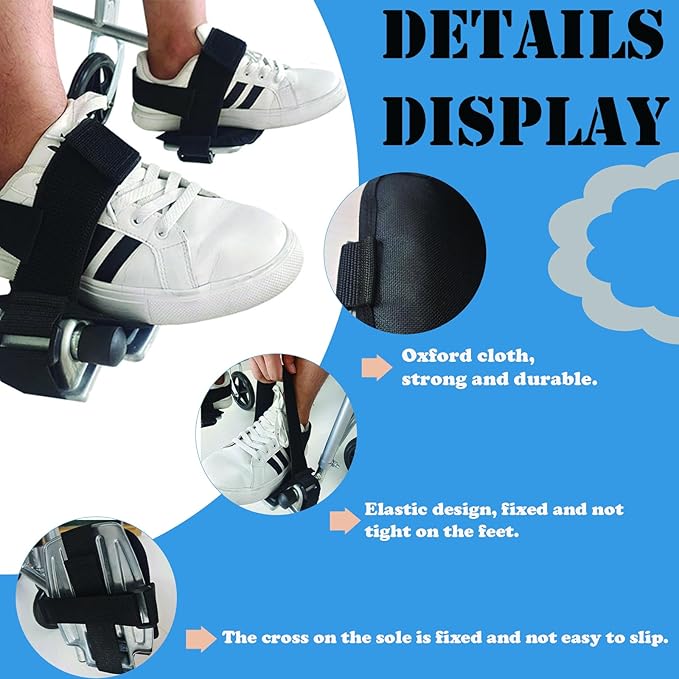 Wheelchair Restraint Shoes Prevent The Foot from Falling Off The Footrest Adjustable & Easy to Wear,Wheelchair Shoe Holder Straps for Disabled & Rehabilitation Patients