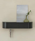 Kazai. Key Holder 'Toke' | Minimalist Key Hook Design from Berlin | Modern Key Holder Wall Mount with Wooden Shelf | Key Rack for Wall as Entryway Organizer | Oak, Black
