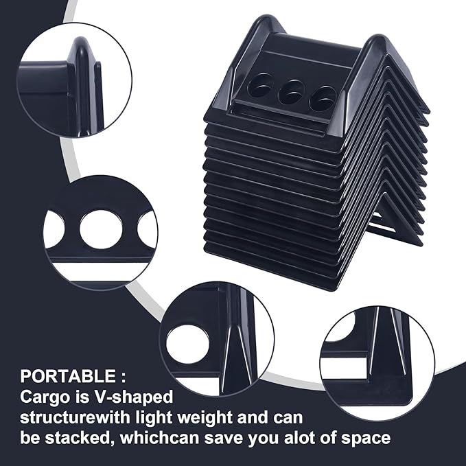 24 Pack 4" Flatbed Edge Protectors with Carrying Case, 4" Winch Ratchet Straps Plastic Corner Protectors for Flatbed Cargo Load (Black)