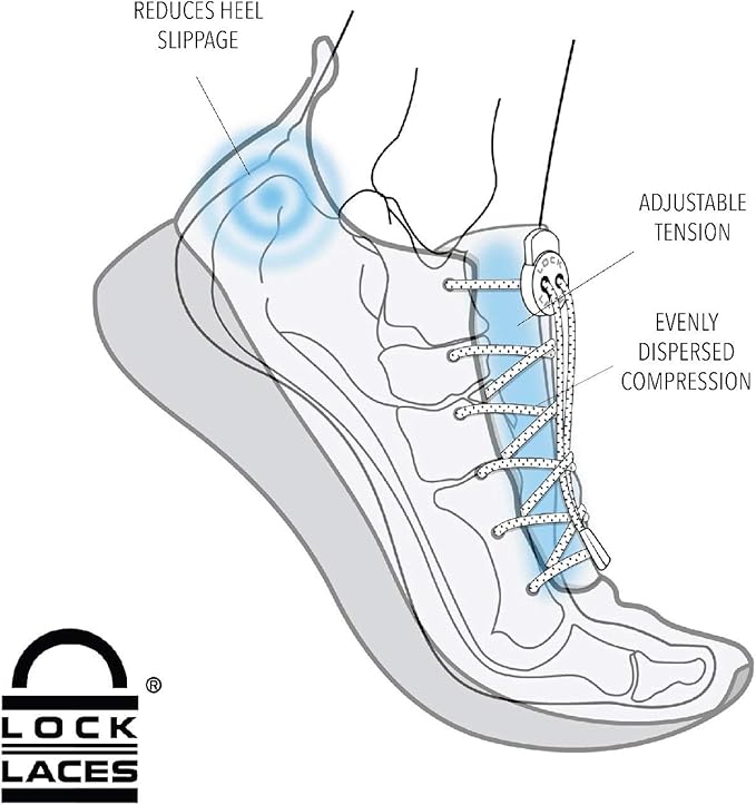 Lock Laces - Elastic No Tie Shoelaces 1 Size Fits All for Kids Adults Tieless Shoe Laces Tennis Shoes Sneakers