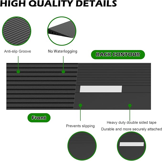 1" Rise Threshold Ramps for Doorways, 2000 Lbs Load Capacity, 35.5" Wide Natural Rubber Power Wheelchair Ramp is Adjustable and Cuttable for Doorways, Curb, Sweeper, Power Scooters, Bathroom