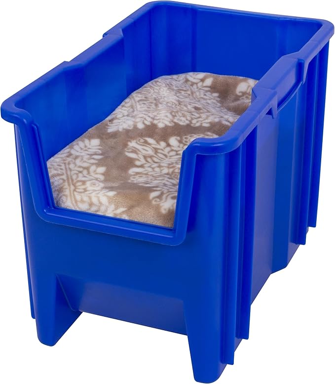 Akro-Mils 13014 Stak-N-Store Heavy Duty Stackable Open Front Plastic Storage Container Bin, (17-1/2-Inch x 11-Inch x 12-1/2-Inch), Blue, (4-Pack)
