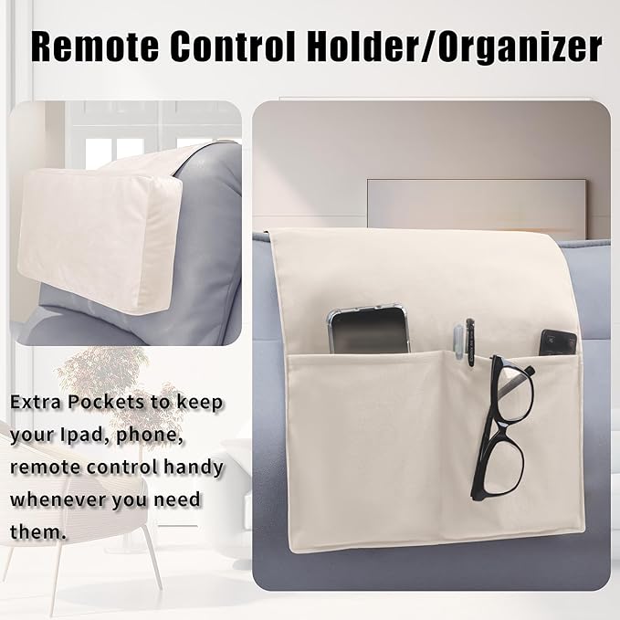 Recliner Headrest Pillow, Versatile Neck Support Cushion with Velvet Cover for Adults, Ideal Accessory for Chair, Couch, Office, Bed, Lumbar Pain Relief, Travel, Lounging, Cream