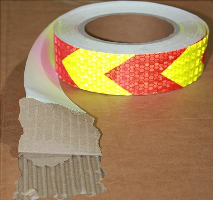 Reflective Tape Outdoor Waterproof 1 inch X 166 feet, High Visibility Hazard Conspicuity Warning Safety Industrial Marking Tape