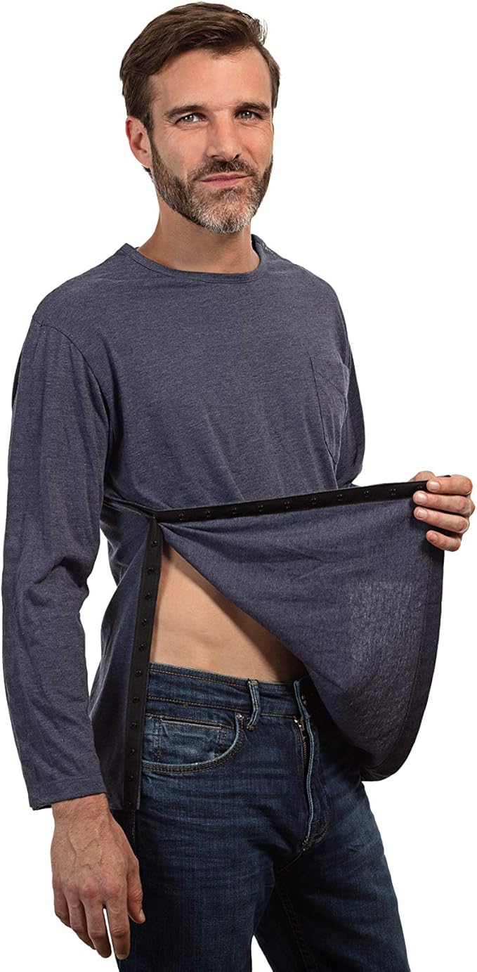 MAI We Care Post Shoulder Surgery Shirts for Men - Tear Away Recovery Apparel, Premium Chemotherapy Clothing