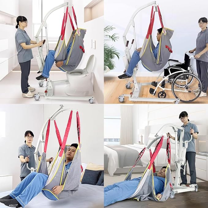 Manual Hydraulic Patient Lift Commode Sling, 440lb Weight Capacity, Body Transfer Lift Chair for Full/Partial, Paralysis Patients Lift for Home Use,Wheelchair/Bed/Toilet Transfers