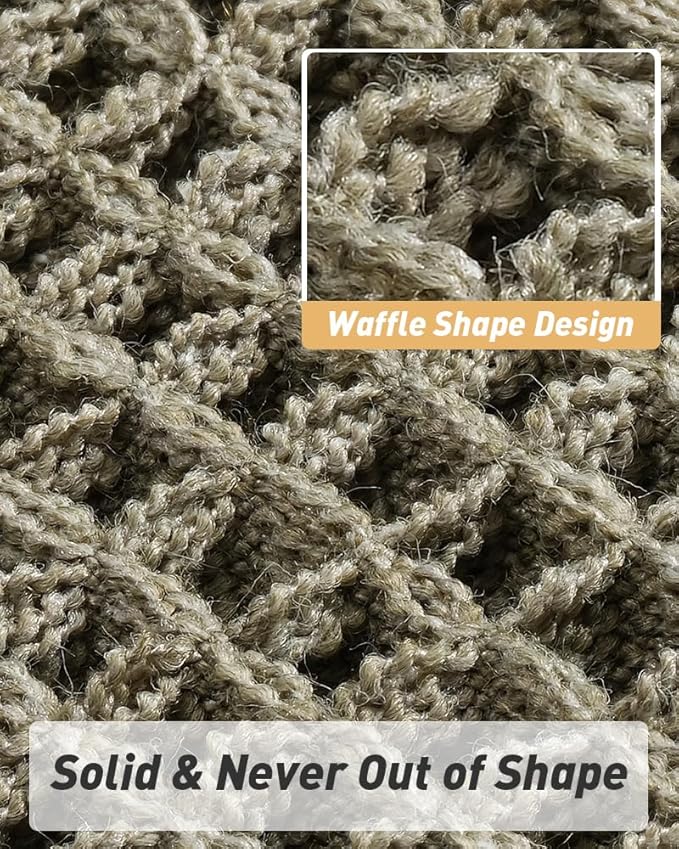 Upgraded Christmas Waffle Runner Rug Super Absorbent Non Slip Bath Mats for Bathroom Floor Washable Bathroom Runner Rug with Tassels, Ideal for Hallway Bedroom Laundry Room, Green, 2' x 6'(24" x 72")