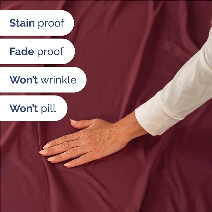 Full 6 Piece Sheet Set - Cooling & Breathable Bed Sheets - Hotel Luxury Bed Sheets for Women, Men, Kids & Teens - Comfy Bedding w/Deep Pockets & Easy Fit - Soft & Wrinkle Free - Full Burgundy Sheets