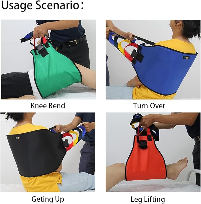 Transfer Sling Transfer Belt for Seniors, Widened Back Curve Design Transfer Belt for Movement, Transfer Boards for Bedridden Patient, Back Lift Belt for Patient Care (Orange)