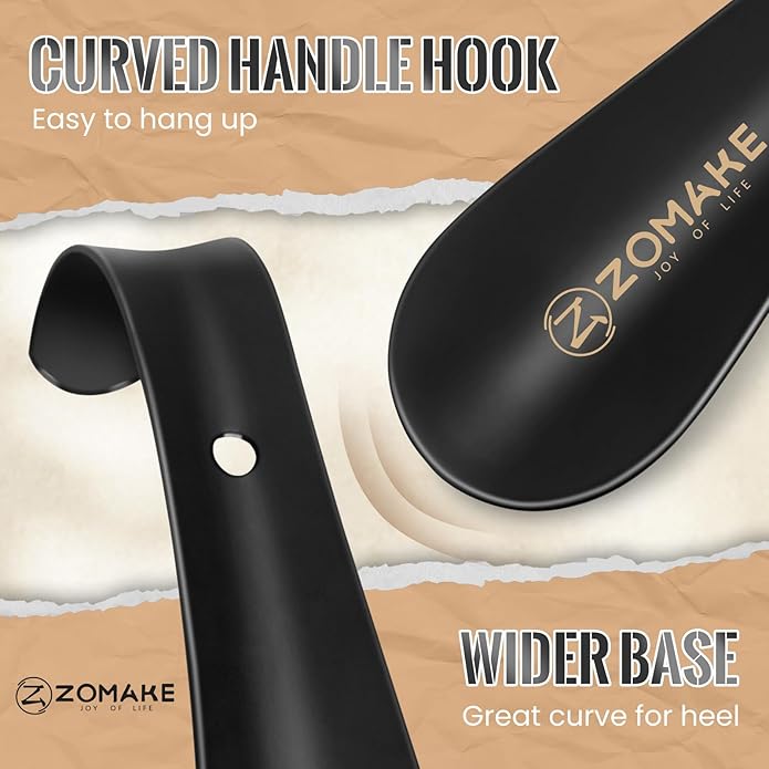 ZOMAKE Metal Shoe Horn,Small Travel Shoehorn for Men Women Kids,5.9'' Portable Shoe Spoon Helper