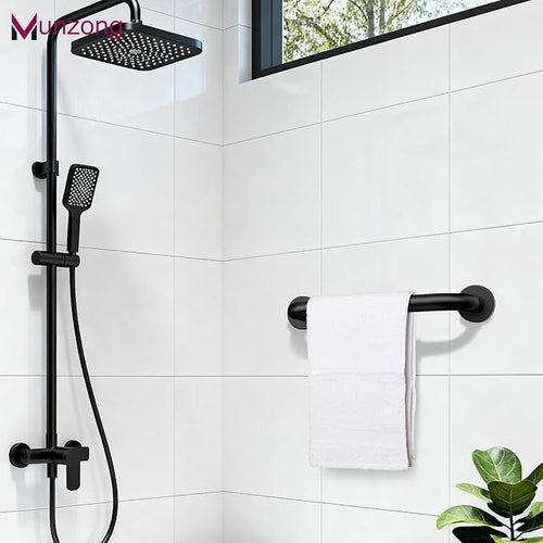 12 Inch Anti Slip Bathroom Grab Bar, 2 Pack Munzong Oil Rubbed Black Shower Grab Bar for Bathtubs, Knurled Handicap Balance Bar,Safety Hand Rail Support Elderly Senior