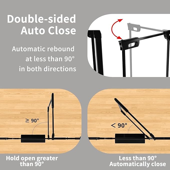 WAOWAO Clear Baby Gate for Stairs Modern Design Acrylic Auto Close Pet Gate, 48.42-57.08" Wide Safety Baby Gate for Doorways,Black Clear Dog Gates Indoor, Hallways,Kitchen