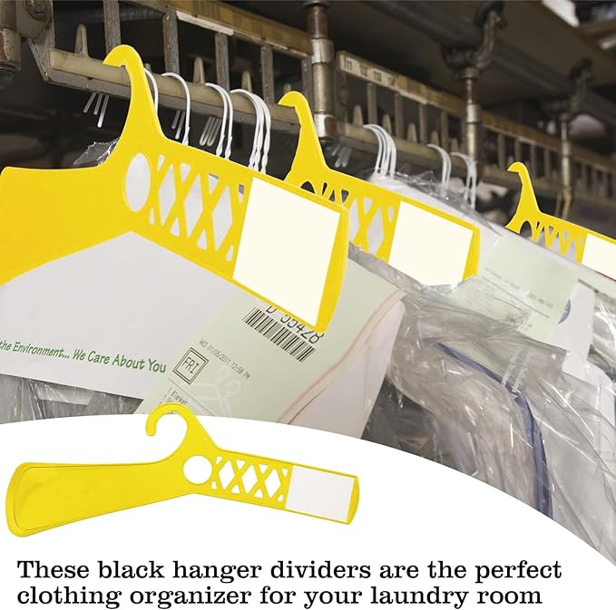 25 Pcs Large Closet Dividers and 50 Pcs White Blank Cards 18 Inch Clothing Rack Size Dividers for Hanging Clothes, Yellow Garment Rack Tag for Clothes Organization