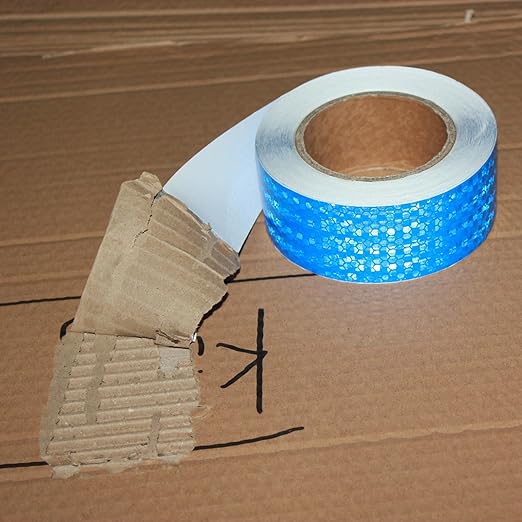 Industrial Reflective Tape Blue 2 inch Wide, Outdoor Waterproof Hazard Conspicuity Warning Marking Tape (66 feet)