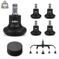 Sytopia Office Chair Bell Glides Replacement, Fixed Feet Wheel Stopper for Swivel Chairs and Stools, 7/16" x 7/8" Stem, Separate Self-Adhesive Felt Pads, Non-Slip Base, Quiet & Easy Install, 5 Pack