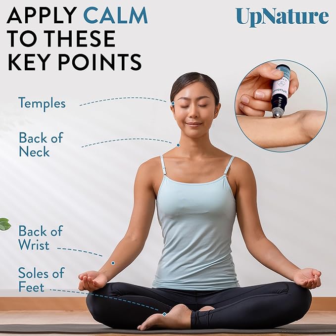 UpNature Calm Essential Oil Roll On - Self Care Gifts for Women - 100% Natural Stress Relief Aromatherapy Blend – Relaxation Gifts for Teens Girls