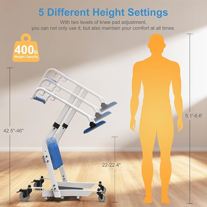 Upgraded Sit to Stand Patient Lift, One-Step Stand Assist Lift for Elderly,Lift Assist Transfer Device with Wheels, Home Care Use Transport Chair Stand Assist for Seniors, Adults & Disabled