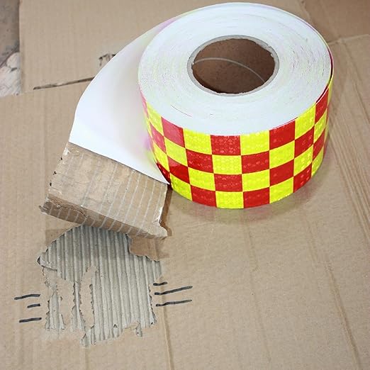 Reflective Tape 4 inch X 166 feet, Outdoor Waterproof Hazard Conspicuity Safety Warning Industrial Marking Tape