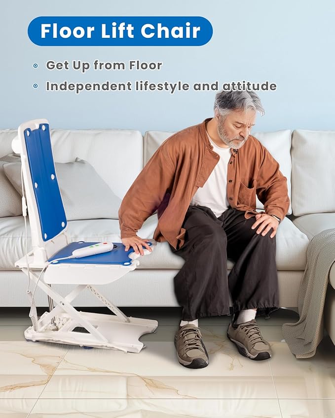 Electric Lift Chair, IP68 Waterproof Bath Lift Chair for Tub, Floor Chair Lift Assist Devices for Seniors & Disabled, FLYCITY Elderly Assistance Products, Raises Up to 20" | Support Up to 300 LBS