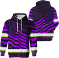 US Flag High Visibility Hoodie for Men Reflective Hoodie Safety Workwear for Worker Runner Patriotic ACC02