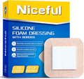 Silicone Foam Dressing 3 x 3 in (7.5x7.5 cm)- Ultra Soft Wound Dressing for Minor Surgical Incisions, Abrasions and Blisters, Waterproof Silicone Bandages for Sensitive Skin Wound Care(10 Pcs)