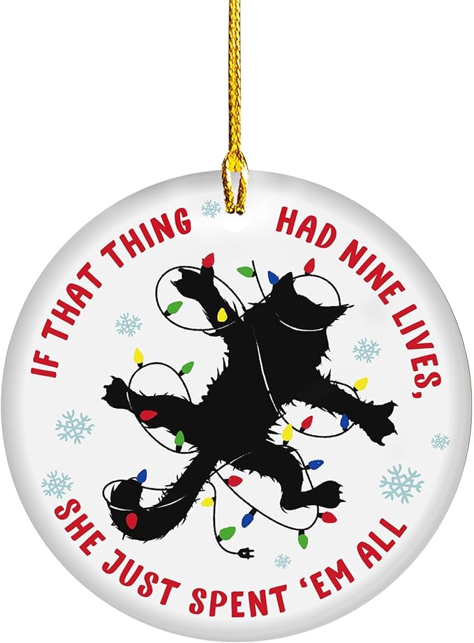 Cat Christmas Ornament - Christmas Tree Decorations - Xmas Hanging Ornaments - Home Decoration - Gift for Cat Lover