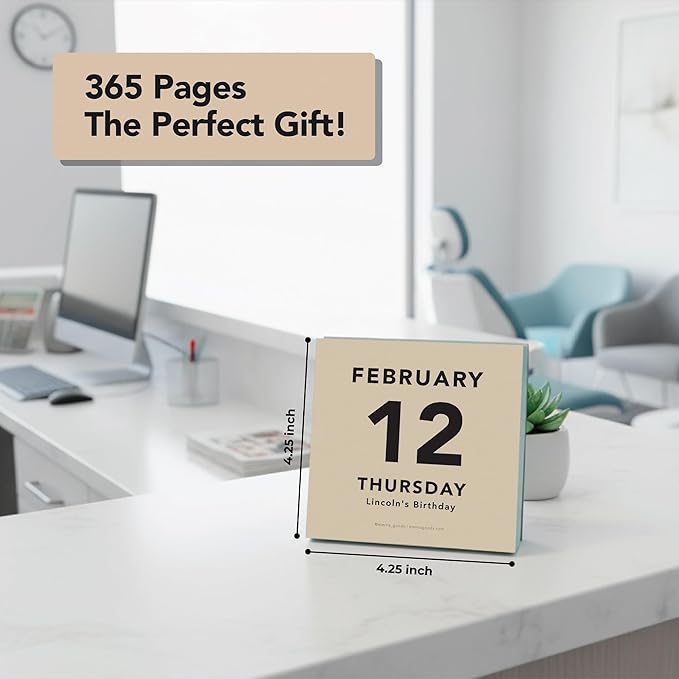 2026 Large Text Daily Calendar | Today Is Box Calendar with Big Dates For Easy Reading, Great for Home or Office, Calendar Gift For Her or Him. Hanging Wall Calendar for Work