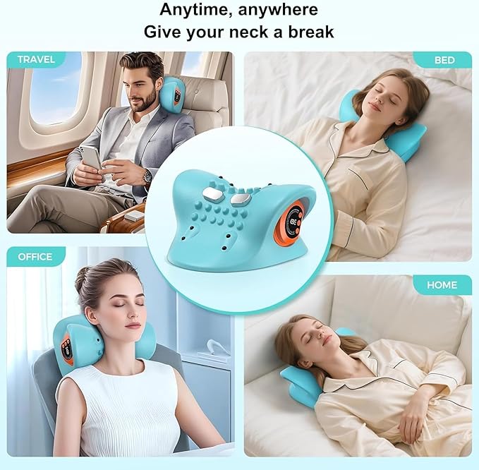 Multifunctional Neck Massager Relieves Neck Fatigue, 6 Massage Intensity Levels and Heating Functionality, an Ideal Gift for Family and Friends